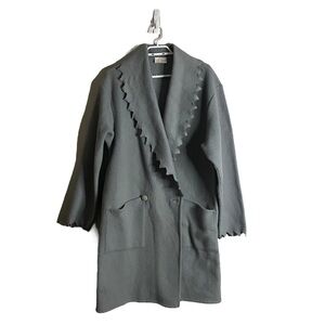 Linda Lundstrom Women's Vintage Blue Knit Evening Coat